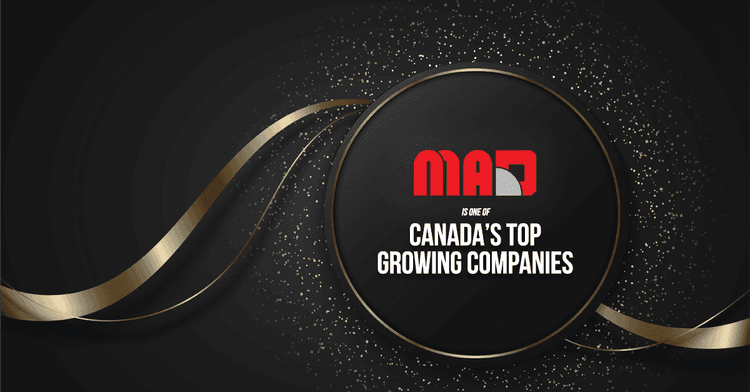 MAD celebration banner for Globe & Mail's Canada's Top Growing Companies list